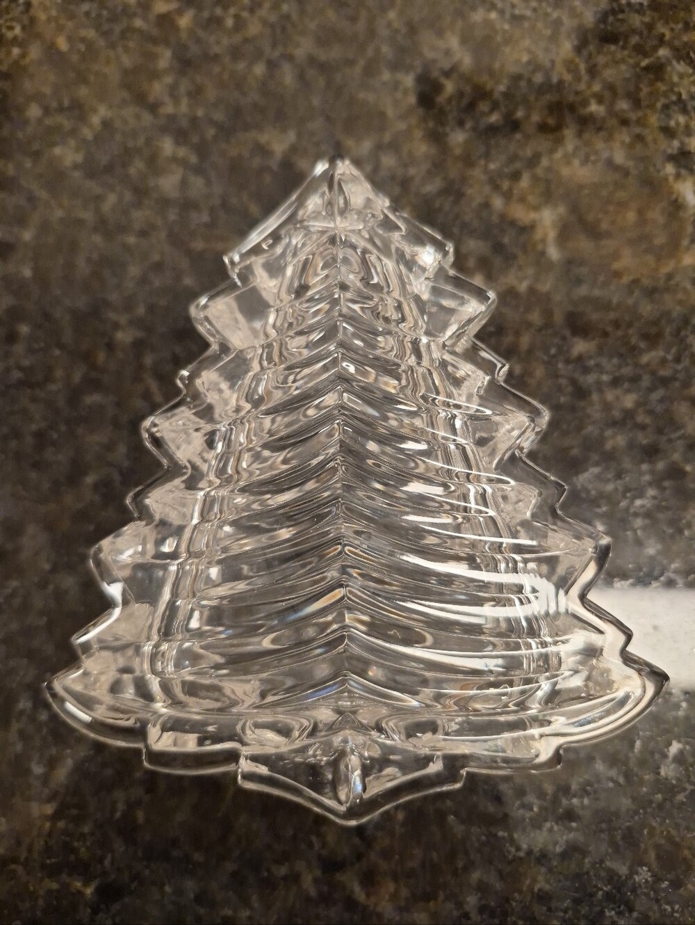Vintage Gorham Full Lead Crystal Christmas Tree Trinket Box With Packaging